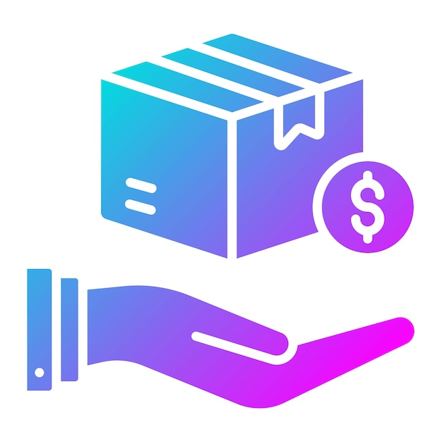 El icono del vector de efectivo en la entrega se puede utilizar para el conjunto de iconos de entrega y logística