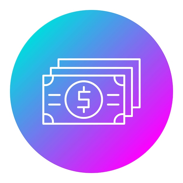 El icono del vector de efectivo se puede utilizar para el conjunto de iconos de banca y finanzas