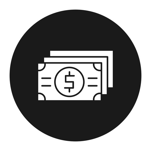 El icono del vector de efectivo se puede utilizar para el conjunto de iconos de banca y finanzas