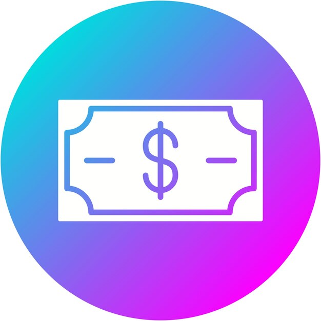 El icono del vector de efectivo se puede utilizar para el conjunto de iconos de compras y comercio electrónico