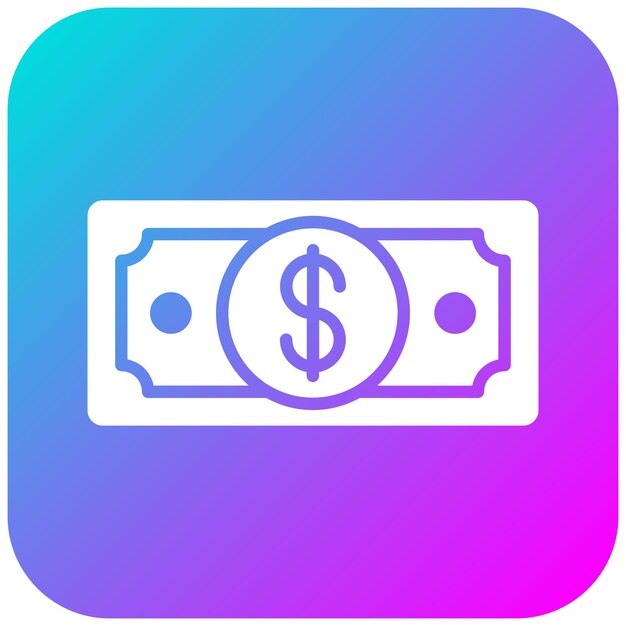 El icono del vector de efectivo se puede utilizar para el conjunto de iconos de finanzas y dinero