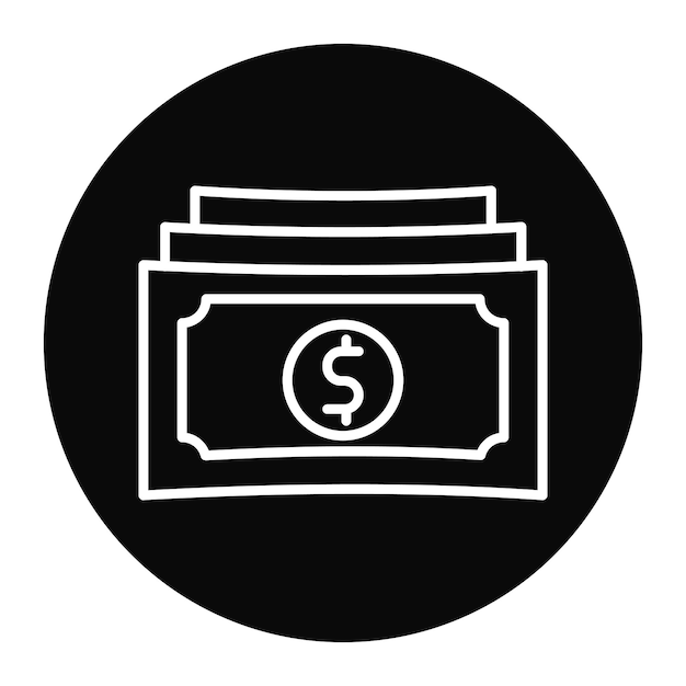 El icono del vector de efectivo se puede utilizar para el conjunto de iconos de gestión de crisis