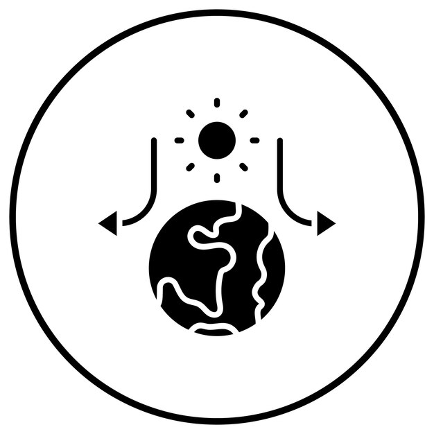 El icono del vector del efecto invernadero puede utilizarse para el conjunto de iconos de energía renovable