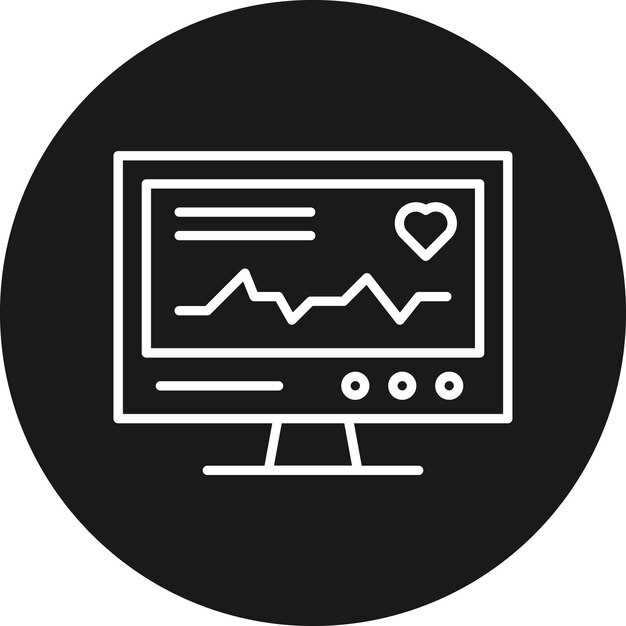 El icono del vector del electrocardiograma se puede utilizar para el conjunto de iconos de control de salud