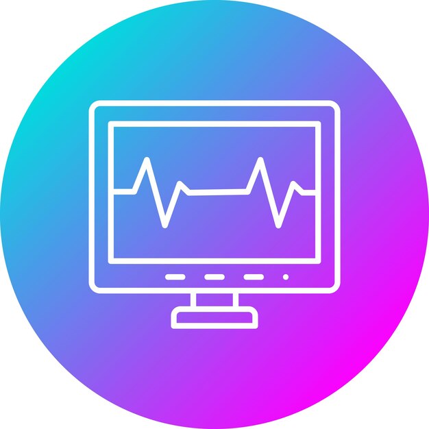 El icono del vector del electrocardiograma se puede utilizar para el conjunto de iconos de Investigación y Ciencia