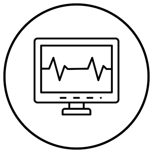 El icono del vector del electrocardiograma se puede utilizar para el conjunto de iconos de Investigación y Ciencia
