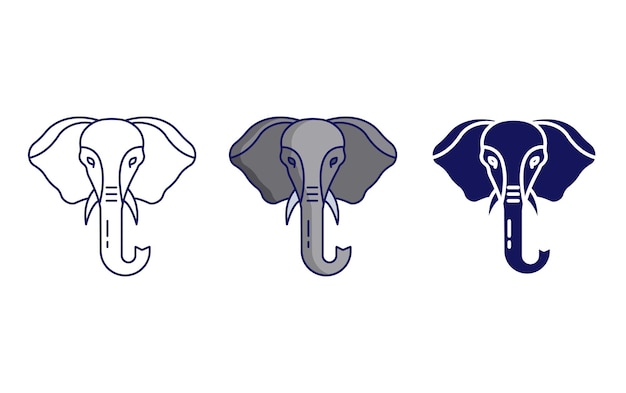 Icono de vector de elefante