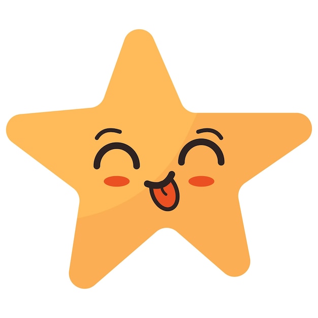 Icono de Vector de elemento kawaii estrella dibujada a mano