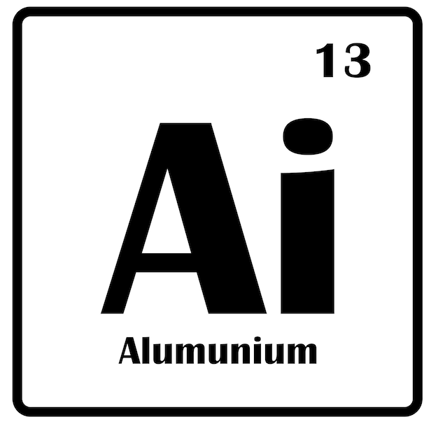 Icono del vector de elementos de aluminio, elemento de la tabla periódica