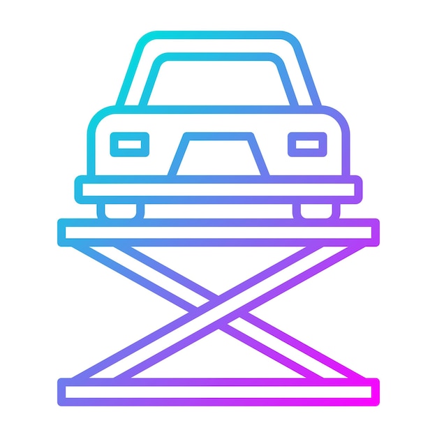 El icono del vector de elevación del coche se puede utilizar para el conjunto de iconos de reparación del coche