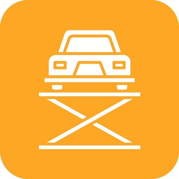 El icono del vector de elevación del coche se puede utilizar para el conjunto de iconos de reparación del coche