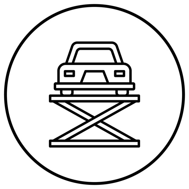 El icono del vector de elevación del coche se puede utilizar para el conjunto de iconos de reparación del coche