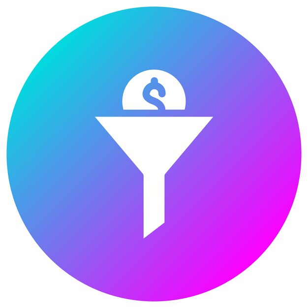 El icono del vector del embudo de ventas se puede utilizar para el conjunto de iconos de marketing digital