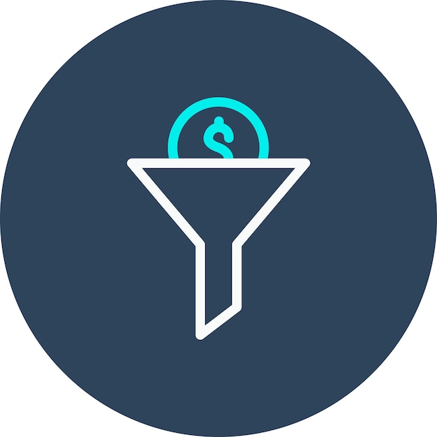 El icono del vector del embudo de ventas se puede utilizar para el conjunto de iconos de marketing digital
