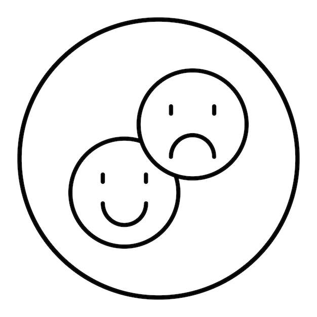 El icono del vector emocional se puede usar para el conjunto de iconos de habilidades para la vida