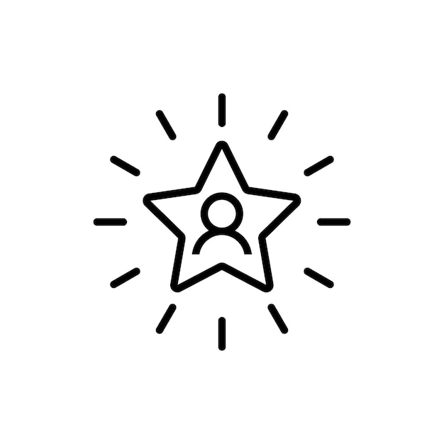 Icono del vector empleado del mes e icono de la experiencia del cliente o del empleado