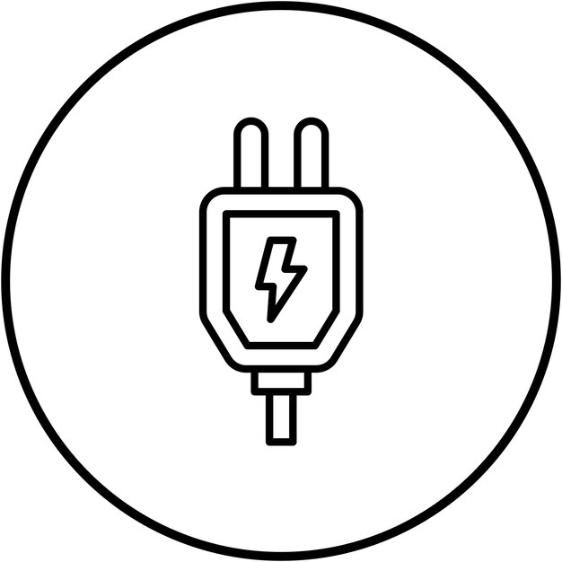 El icono del vector de enchufe se puede utilizar para el conjunto de iconos de herramientas de electricista