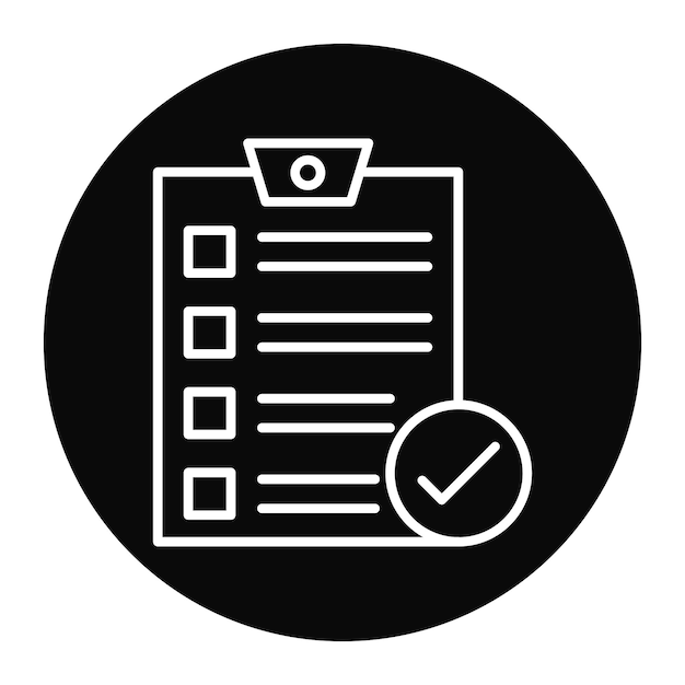El icono del vector de la encuesta completada se puede utilizar para el conjunto de iconos de comentarios de los clientes