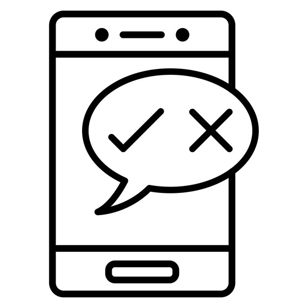 El icono del vector de la encuesta telefónica se puede utilizar para el conjunto de iconos de comentarios de los clientes