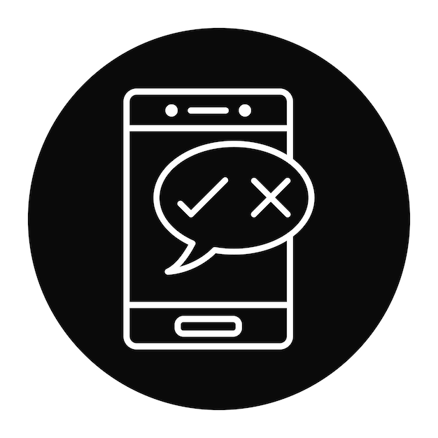 El icono del vector de la encuesta telefónica se puede utilizar para el conjunto de iconos de comentarios de los clientes