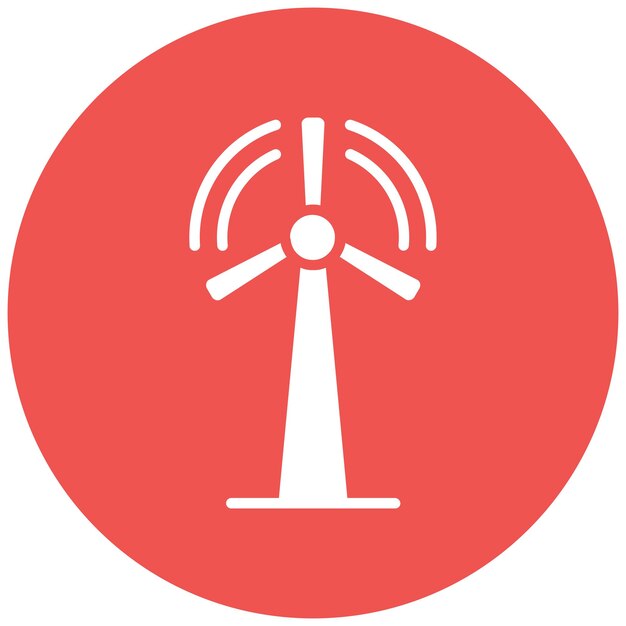 El icono del vector de energía eólica se puede usar para el conjunto de iconos del Día de la Tierra
