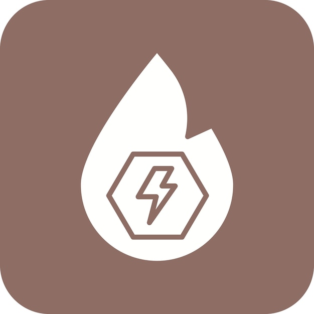 El icono del vector de energía de fuego se puede utilizar para el conjunto de iconos de energía sostenible