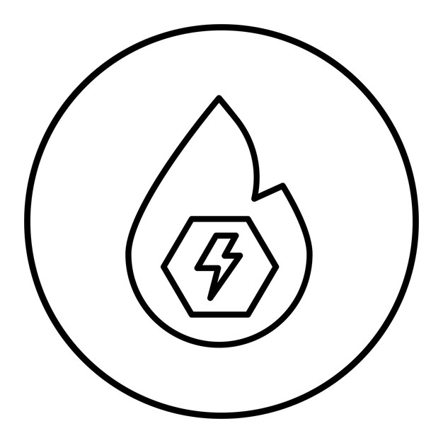 El icono del vector de energía de fuego se puede utilizar para el conjunto de iconos de energía sostenible