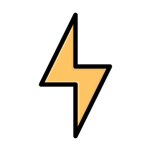 Icono de vector de energía icono de energía de tormenta simple diseño plano gráficos vectoriales ilustración vectorial