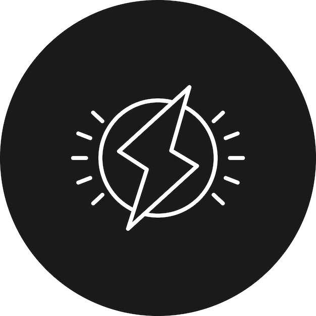 El icono del vector de energía se puede utilizar para el conjunto de iconos de energía renovable