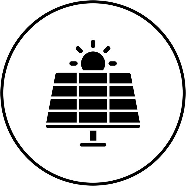 El icono del vector de energía solar se puede utilizar para el conjunto de iconos de Smart City