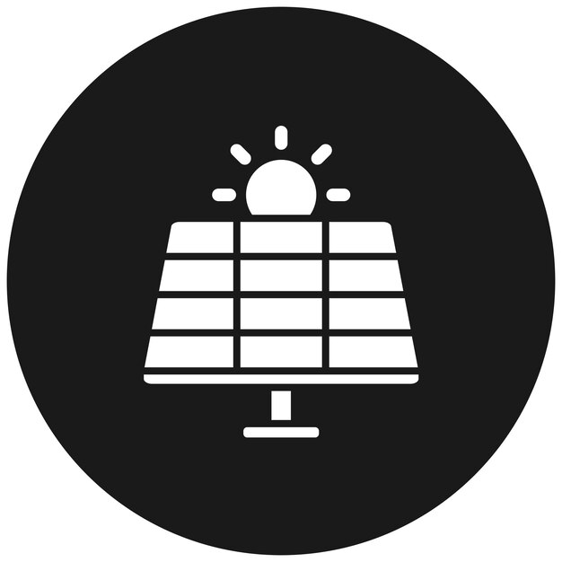 El icono del vector de energía solar se puede utilizar para el conjunto de iconos de Smart City