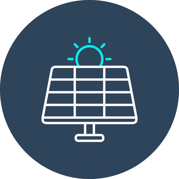 El icono del vector de energía solar se puede utilizar para el conjunto de iconos de Smart City