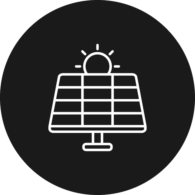 El icono del vector de energía solar se puede utilizar para el conjunto de iconos de Smart City