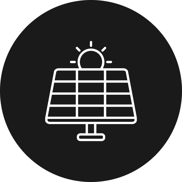 Vector el icono del vector de energía solar se puede utilizar para el conjunto de iconos de smart city