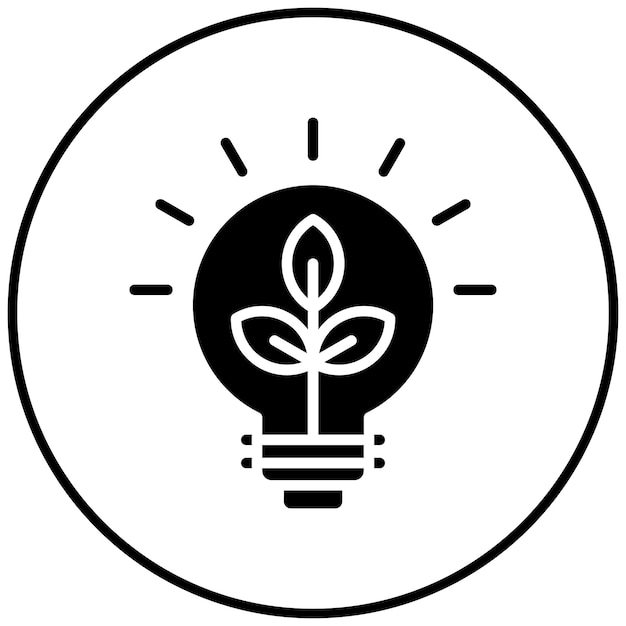 El icono de vector de energía verde se puede usar para el conjunto de iconos del Día de la Tierra