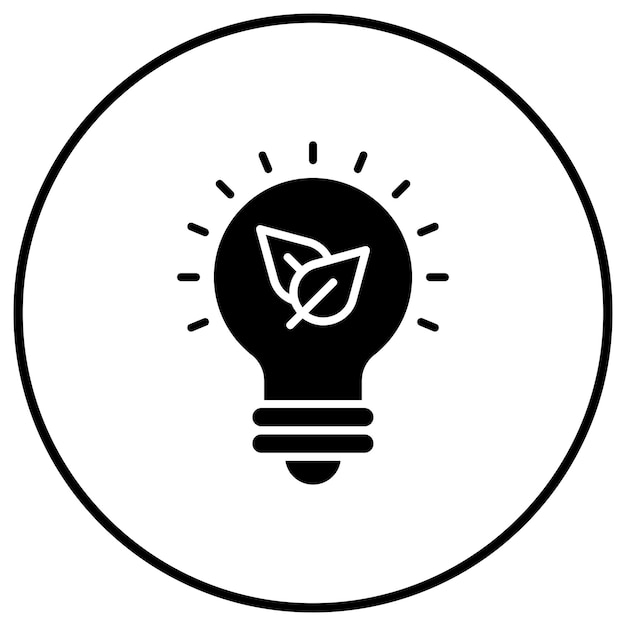 El icono de vector de energía verde se puede utilizar para el conjunto de iconos de energía renovable