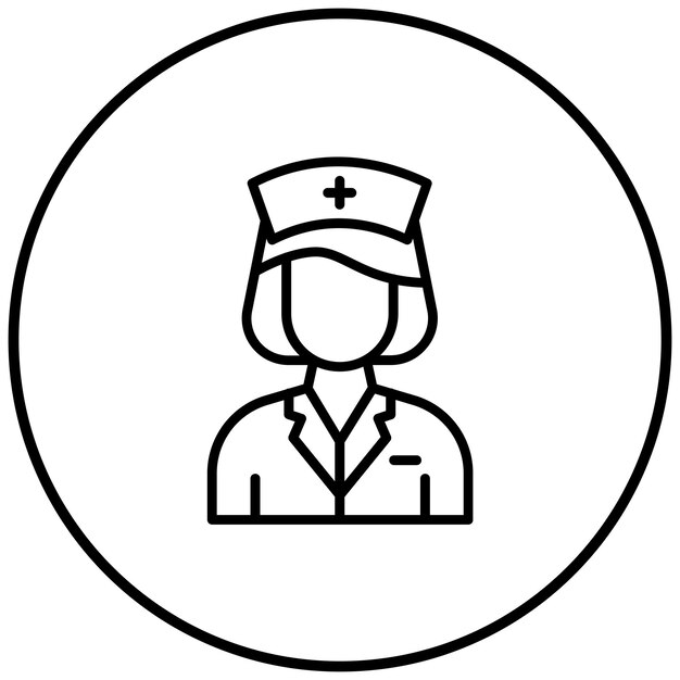 El icono del vector de enfermería se puede usar para el conjunto de iconos de mujeres