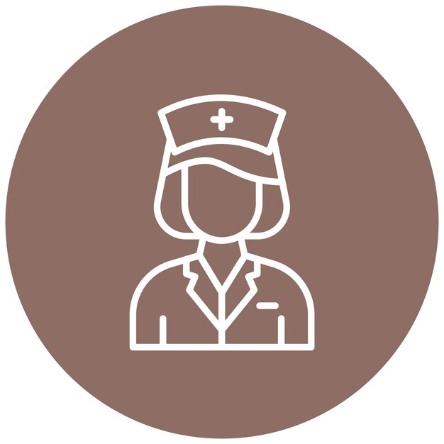 El icono del vector de enfermería se puede usar para el conjunto de iconos de mujeres