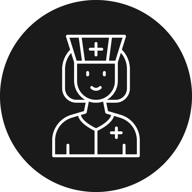 El icono del vector de enfermería se puede utilizar para el conjunto de iconos de control de salud
