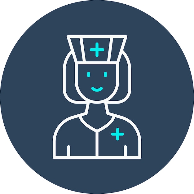 El icono del vector de enfermería se puede utilizar para el conjunto de iconos de control de salud