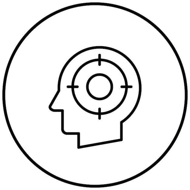 El icono del vector de enfoque se puede utilizar para el conjunto de iconos de crecimiento personal
