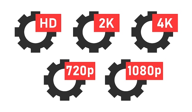 Icono de vector de engranaje con signo hd Iconos de vector de formato HD de colección