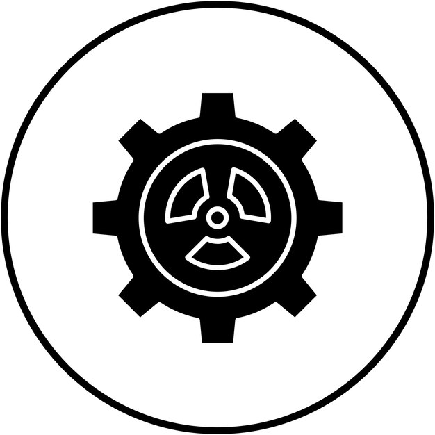 El icono del vector de engranajes se puede utilizar para el conjunto de iconos de energía nuclear
