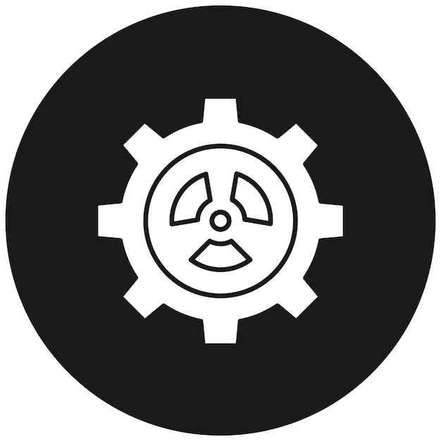 El icono del vector de engranajes se puede utilizar para el conjunto de iconos de energía nuclear