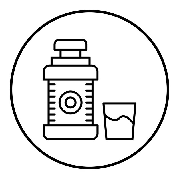 El icono del vector de enjuague bucal se puede utilizar para el conjunto de iconos de rutina de higiene