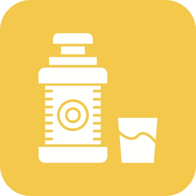 El icono del vector de enjuague bucal se puede utilizar para el conjunto de iconos de rutina de higiene