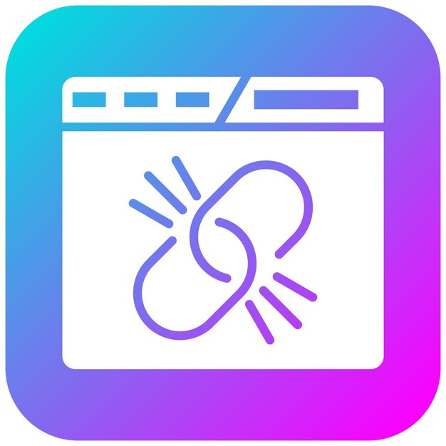 El icono del vector de enlace roto se puede utilizar para el conjunto de iconos de marketing en línea