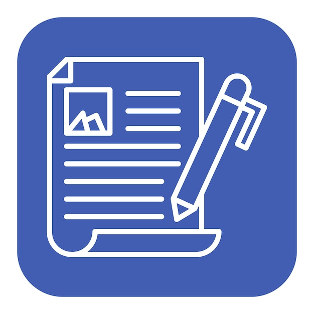 El icono del vector de ensayo se puede utilizar para el conjunto de iconos de literatura