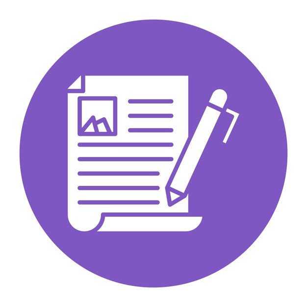 El icono del vector de ensayo se puede utilizar para el conjunto de iconos de literatura