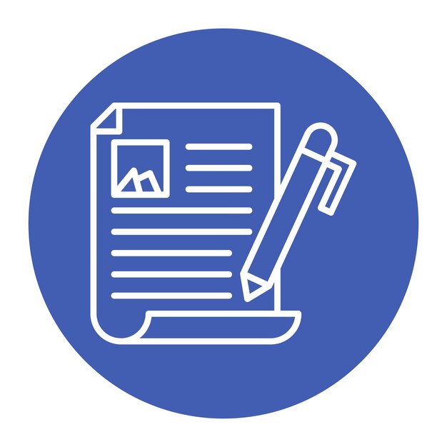 El icono del vector de ensayo se puede utilizar para el conjunto de iconos de literatura